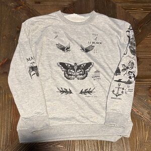 Harry Styles Artistic Gray Women's Sweatshirt with Graphic Designs